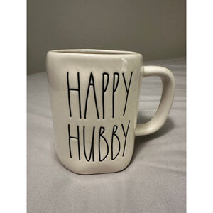 Rae Dunn Happy Hubby Mug One Size White Black
